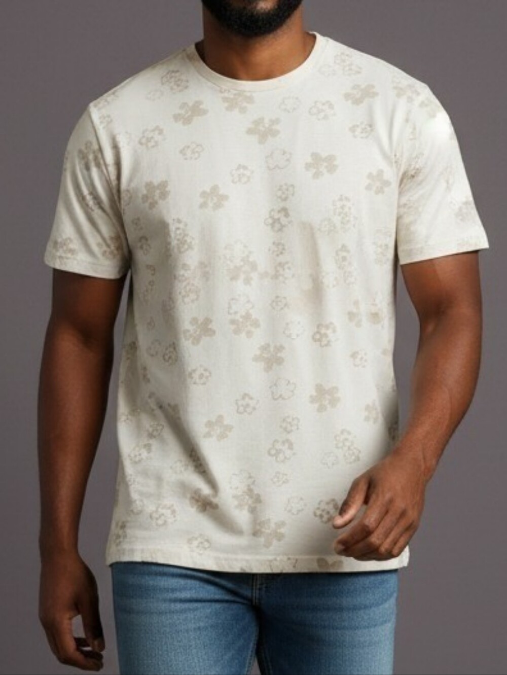 Ted Baker London Cream Tan Woven Floral Shirt XXXL 7